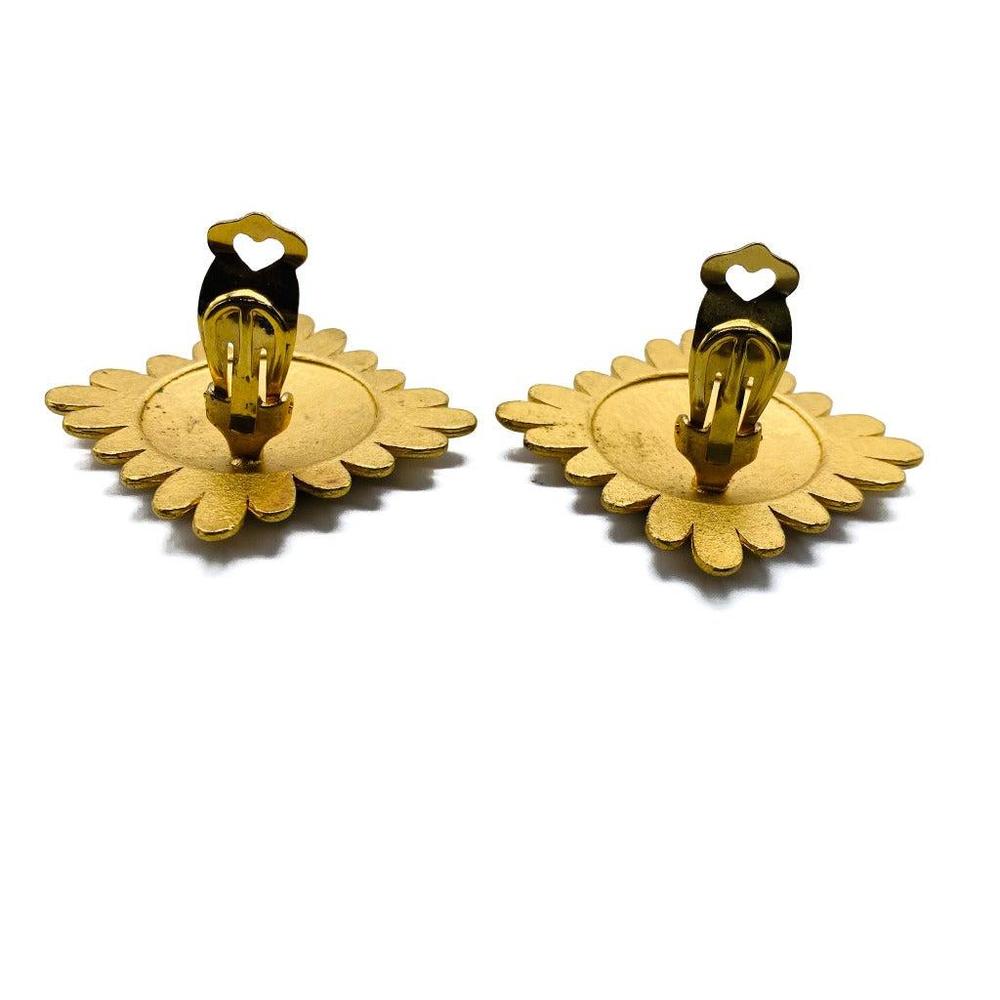 Vintage Clip On Earrings, 1980s - Picture 4 of 4